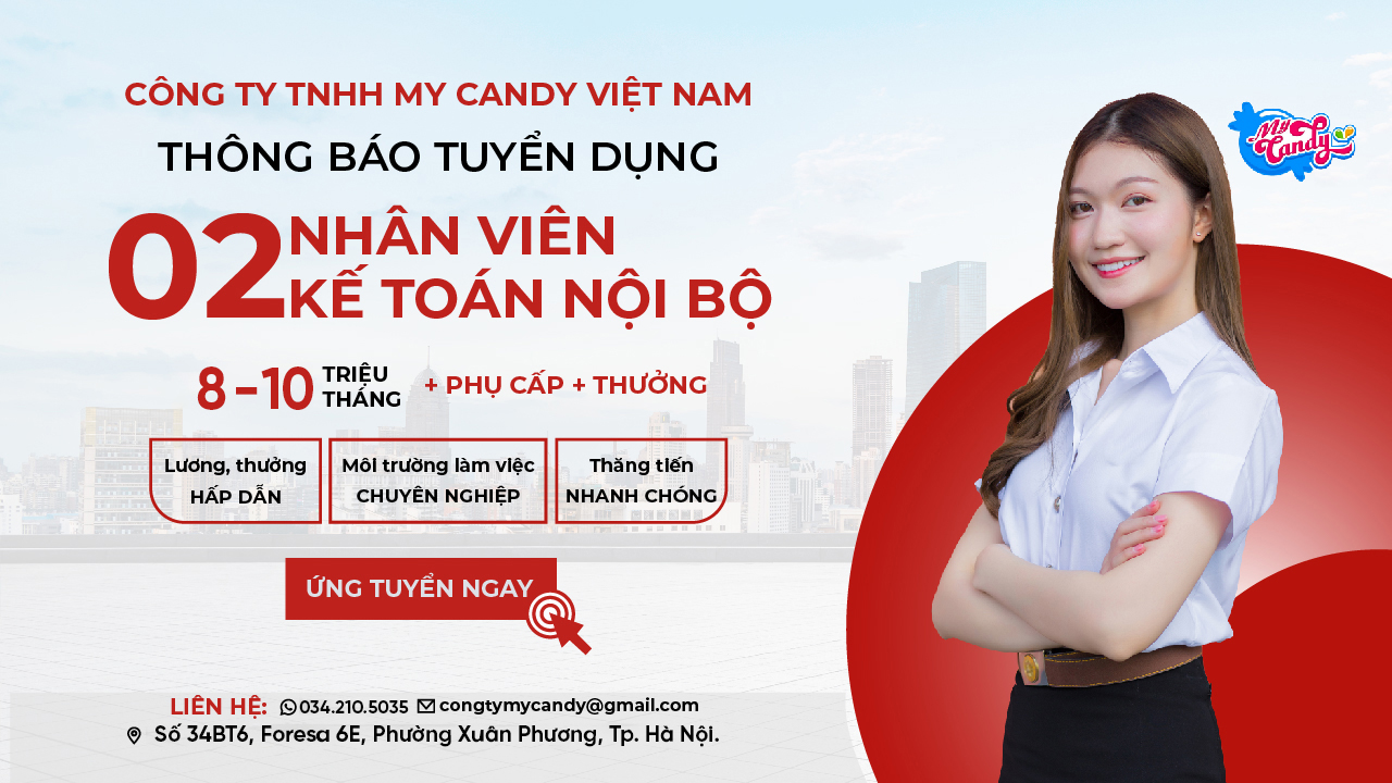 TUYỂN DỤNG NHÂN VIÊN KẾ TOÁN NỘI BỘ
