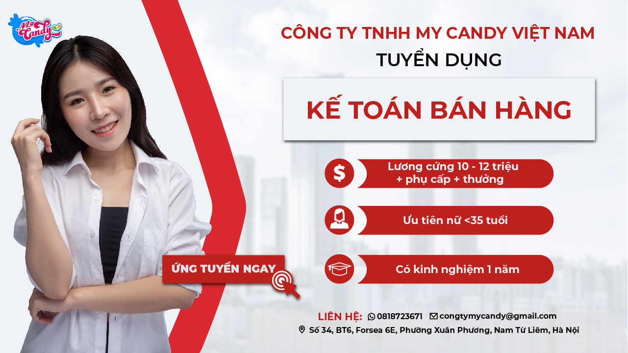 Tuyển kế toán bán hàng My Candy