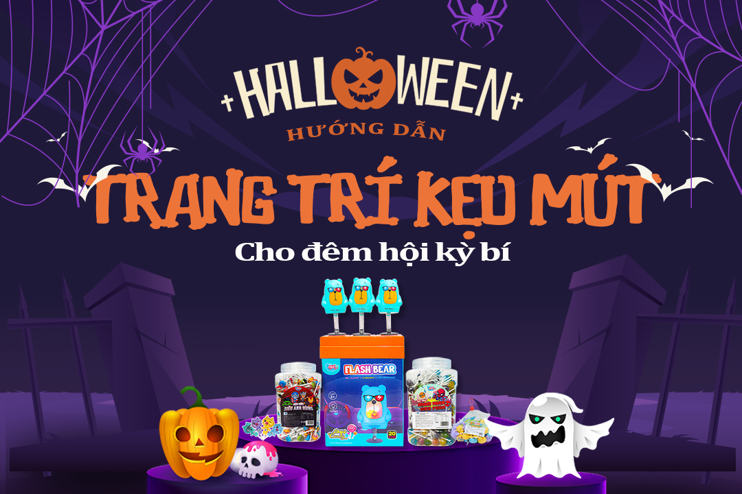 trang trí kẹo mút halloween