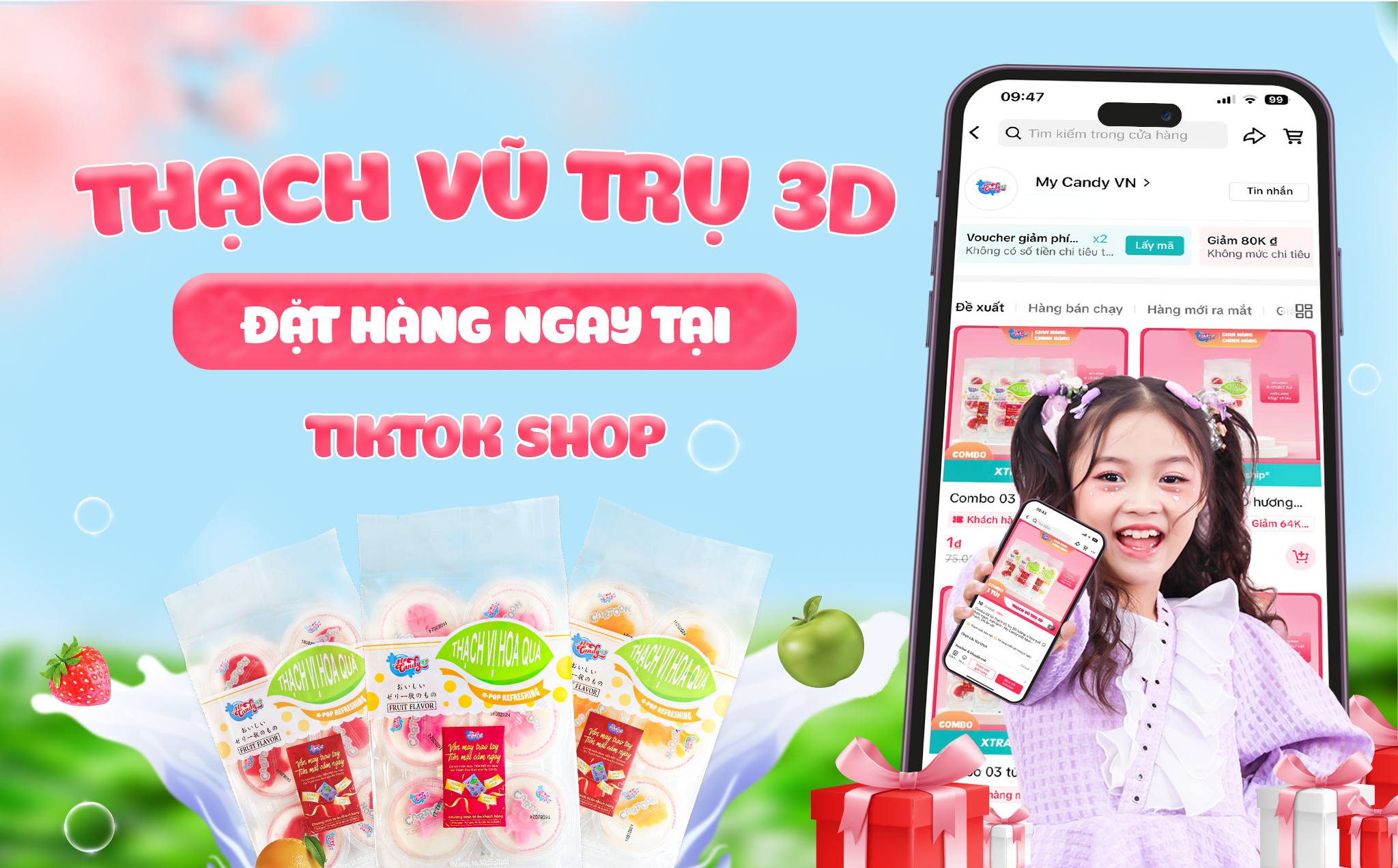 Thạch Vũ Trụ 3D trên Tiktokshop My Candy Việt Nam