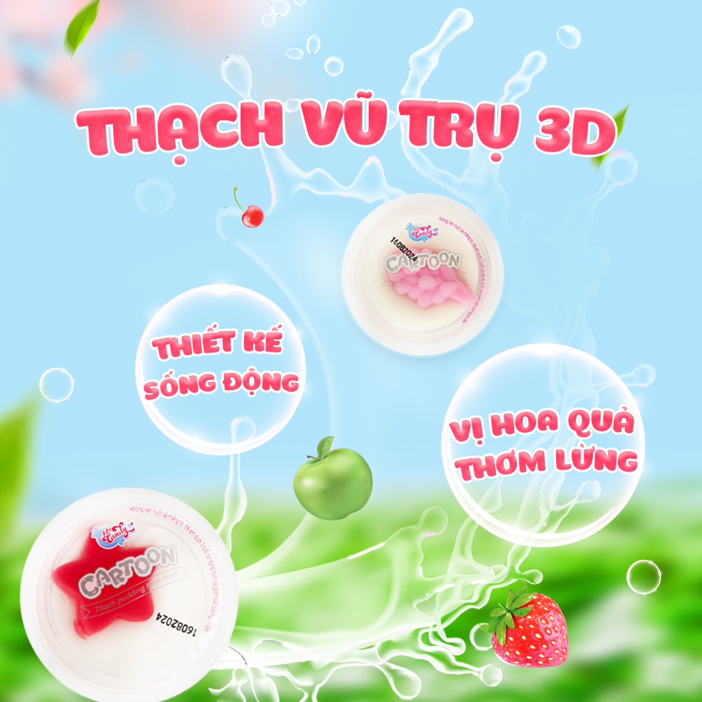 Thạch Vũ Trụ 3D - Thiết kế sống động, Vị hoa quả thơm lừng